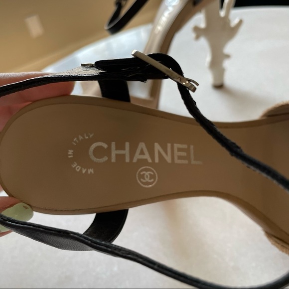 Chanel Coral Shaped Heel Nude Textured Platform Heels